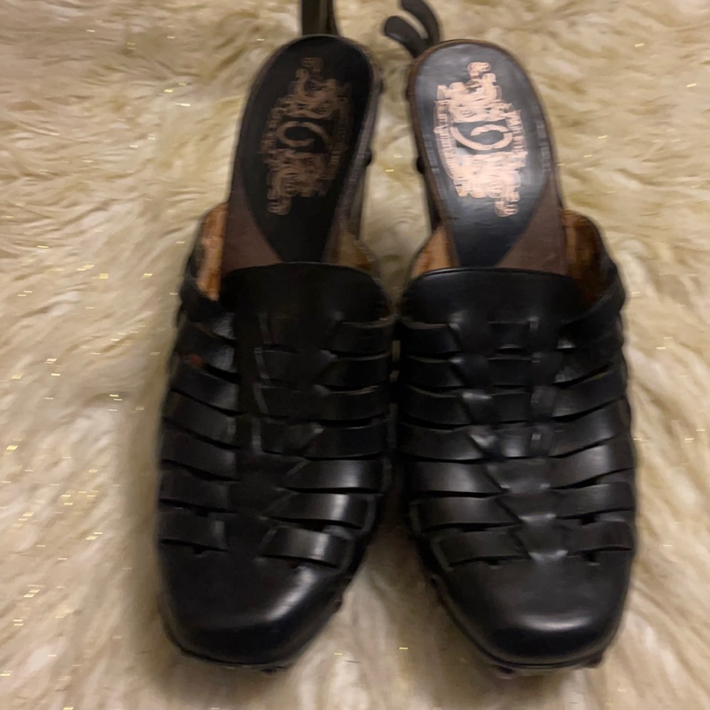 Black  Studded Clogs with Heel